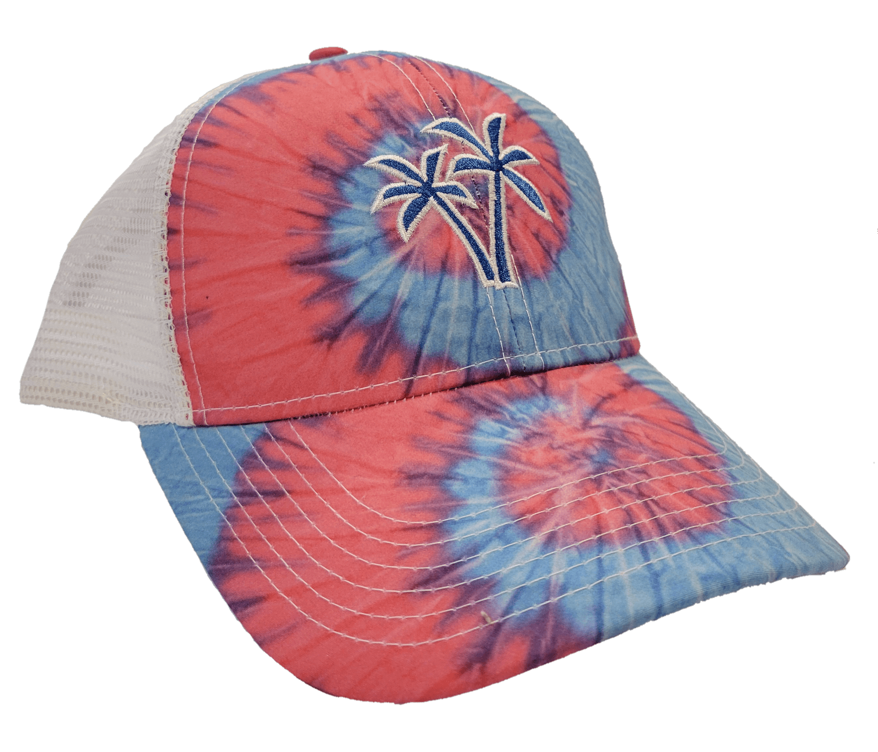 Pink Tie Dye w/ Ocean Blue Twin Palms Logo